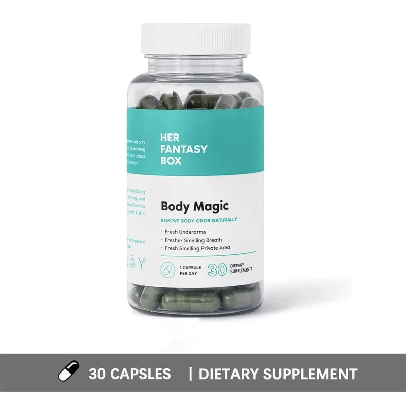 Body Magic クロロフィル丸薬 - ビーガン カプセル 体臭のデトックスと消化をサポートする腸と皮膚の健康のための自然エネルギーブースター