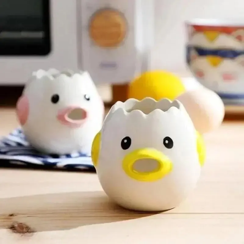 Funny Small Chick Separator Suitable Eggs Yolk White Separator Ceramics Creative Cartoon Eggs Kitchen Tools Home Cook Accessory — image 1
