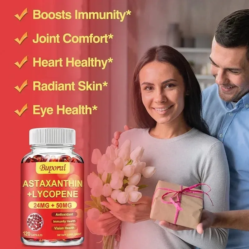 Astaxanthin + Lycopene Softgels - Antioxidant Supports Heart Eye Skin and Prostate Health Improves Immune Function — image 5