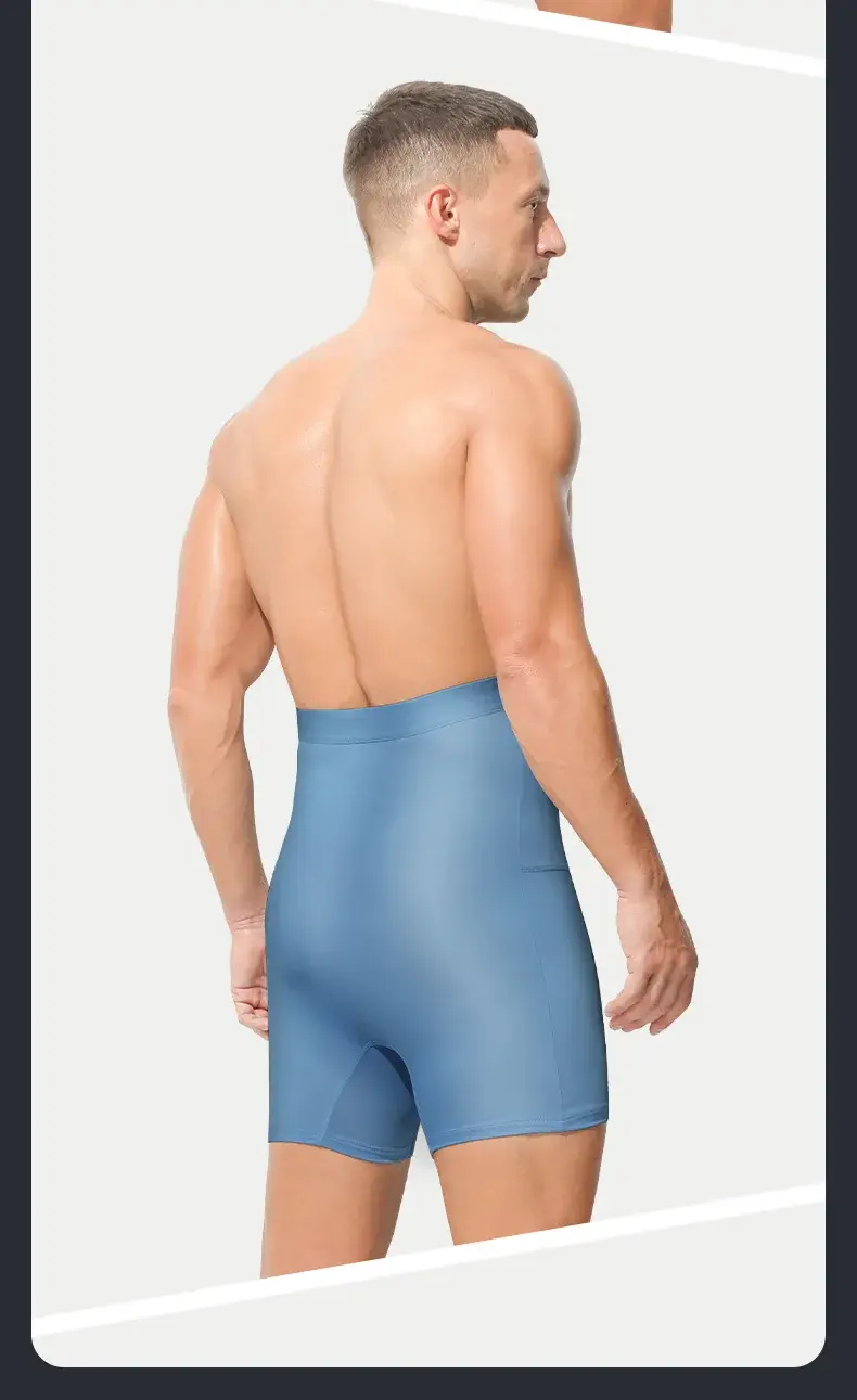 Sportunterwäsche für Herren: hoch taillierte, gürtelgeschwungene, große, verlängerte Shorts, die nicht an den Beinen scheuert, die Taille schützt und flach geschnitten ist — image 13