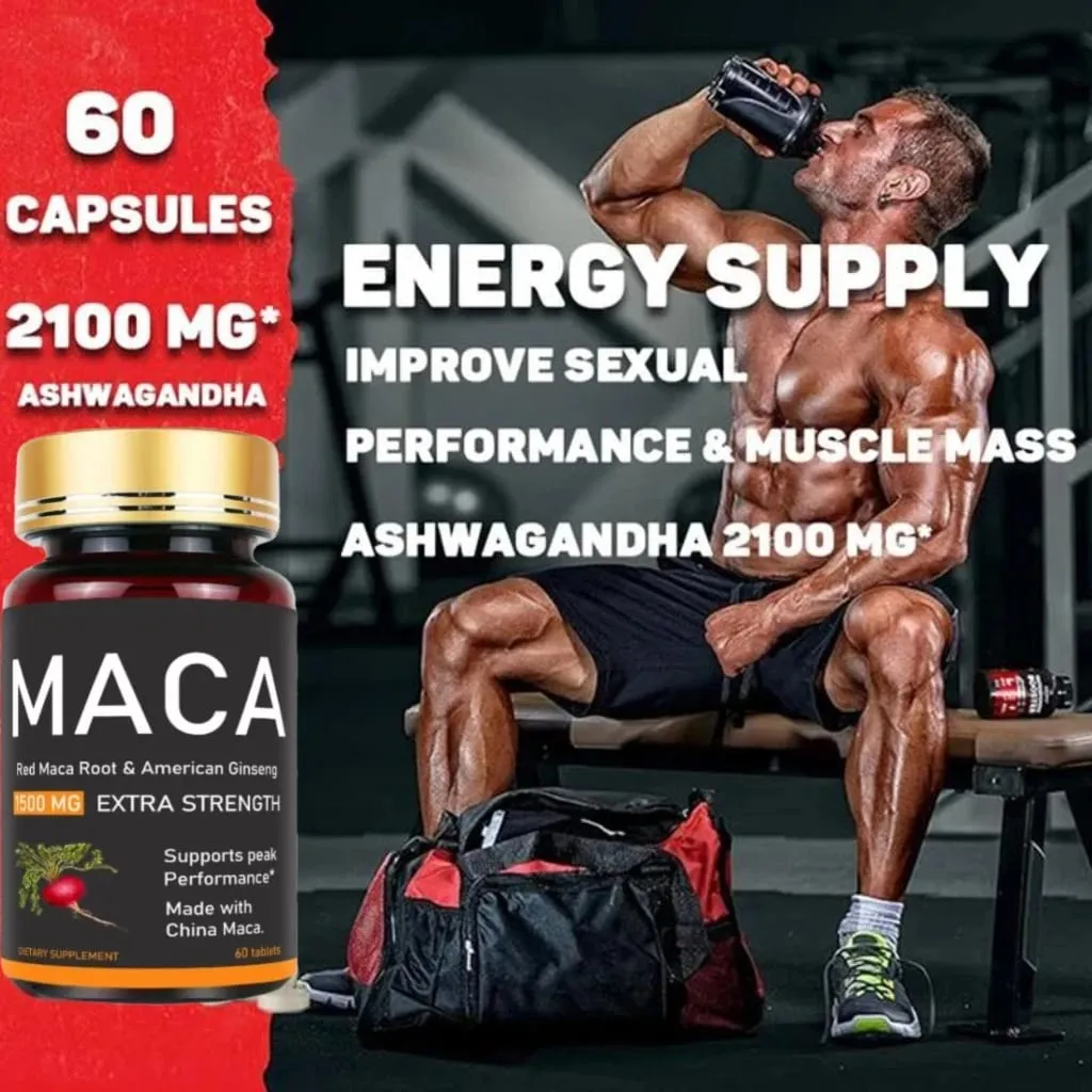 Original Ashwagandha Ginseng& Maca Tablets Male Supplement Immunity Capsules for Men — image 3