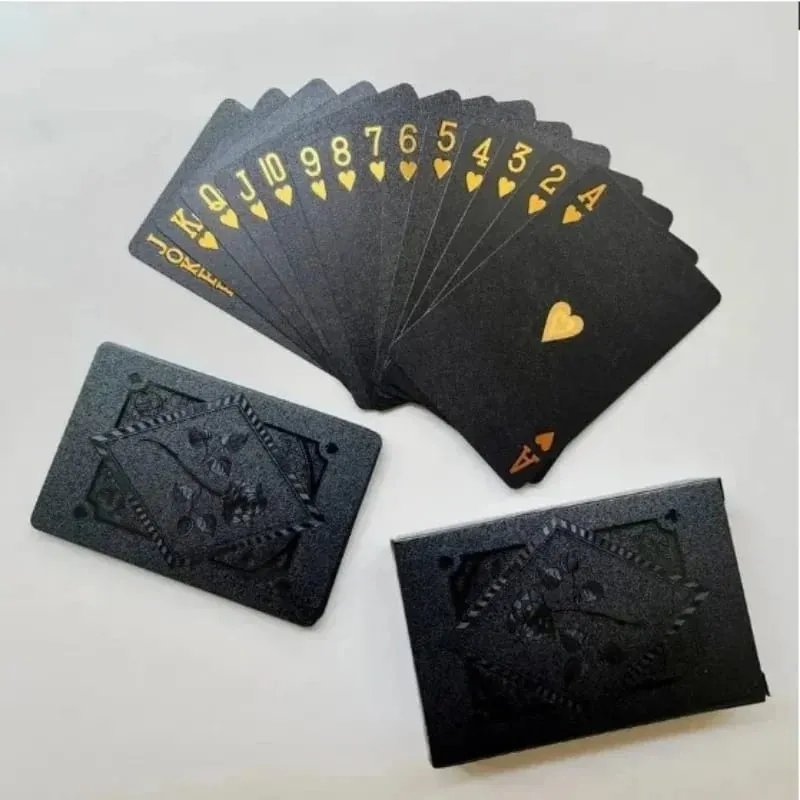 Color Black Gold Silvery Playing Card Game Card Group Waterproof Poker Suit Magic Dmagic Package Board Game Gift Collection