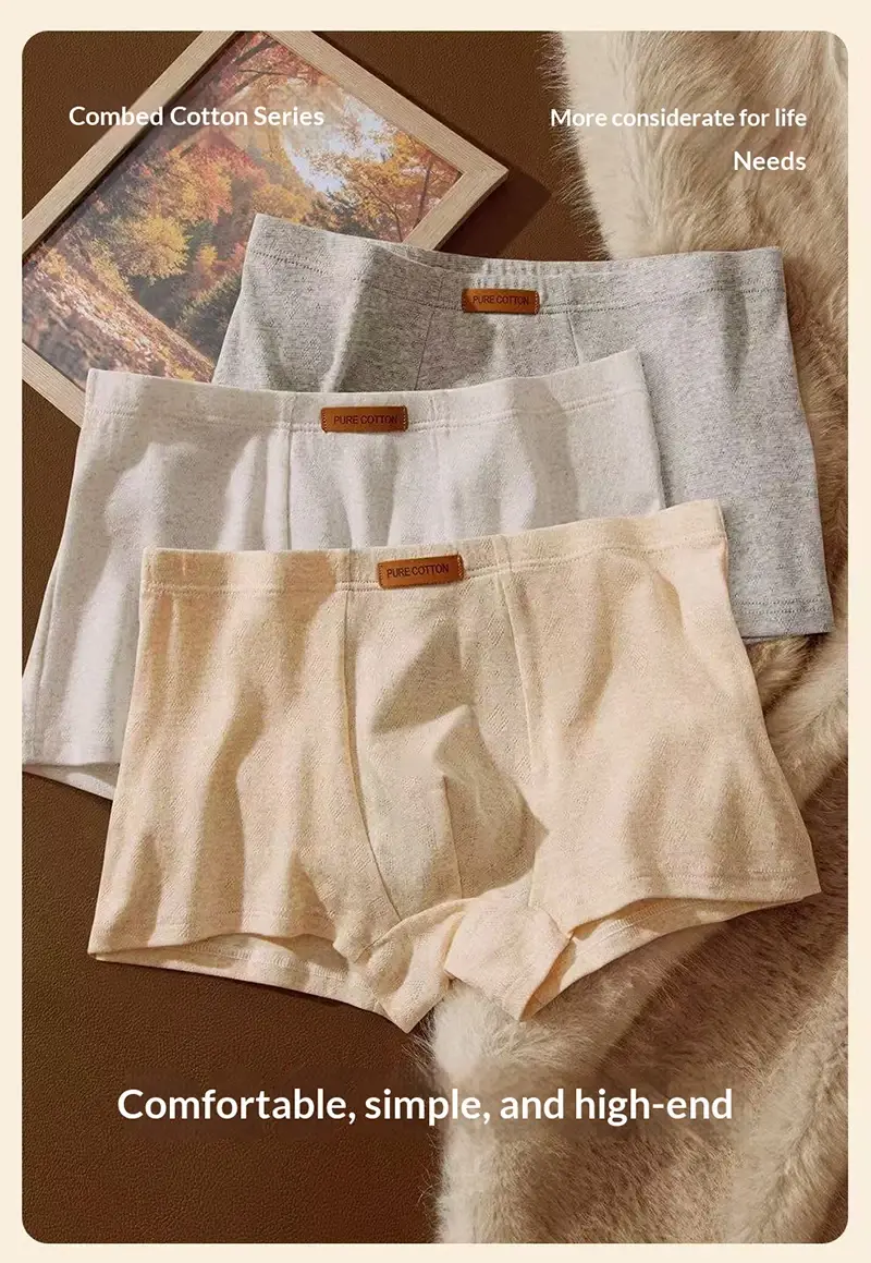 1Pcs Men's Jacquard Underwear Solid Colorful Cotton Boxer Briefs Plus Size 6XL Breathable Comfortable Lingerie Sexy Panties — image 2