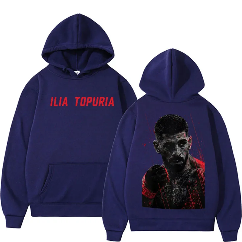 Ilia Topuria El Matador Vintage Graphic Hoodies Men's Clothing Violence Aesthetic Sweatshirts Casual Fleece Pullovers Streetwear — image 3