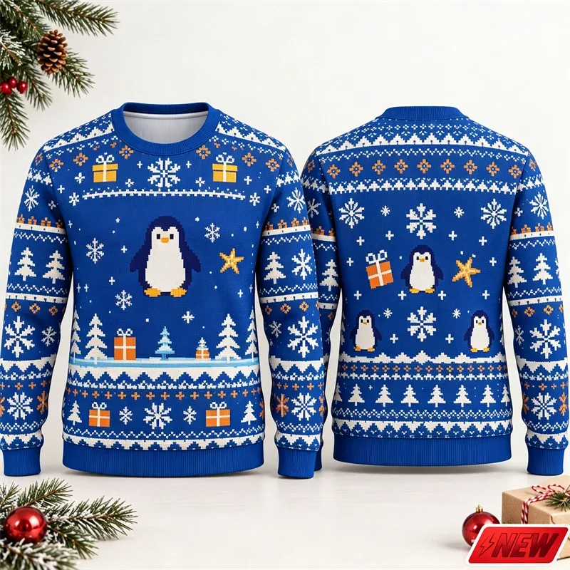 Fashion Ugly Christmas Fake Sweater Men Merry Christmas Sweatshirts 3D Print Funny Computer Message Graphic Sweatshirt Unisex — image 13