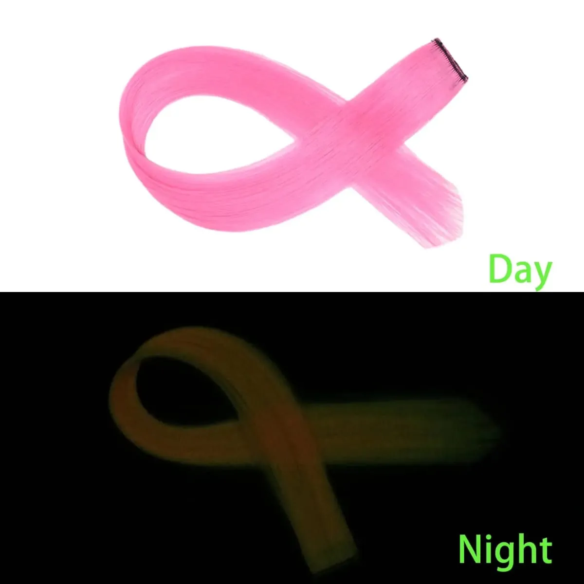 Glow In The Dark Clip‑In Hair Extensions 24 Inch Synthetic Peekaboo Highlight Hairpieces For Festival Halloween Party — image 6