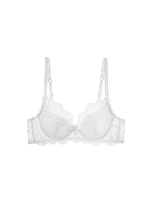 Purple Lace Bra Women French Sexy Embroidery Soft Underwire Minimizer Push Up Anti Sagging Lingerie Brassiere 32‑38 — image 13