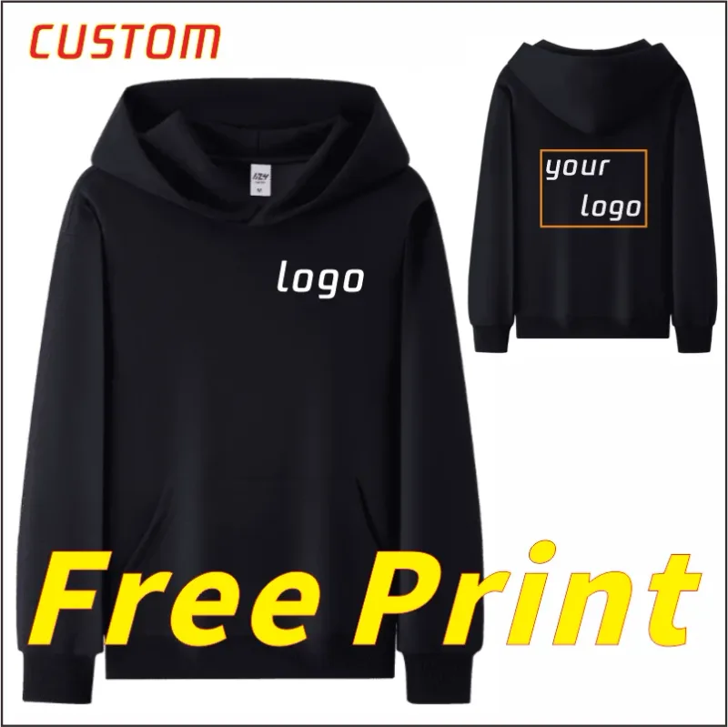 Fashionable Loose Cotton Hooded Sweatshirt for Men and Women, Customized Printed Logo, Embroidered Logo, Spring and Autumn Cloth — image 1