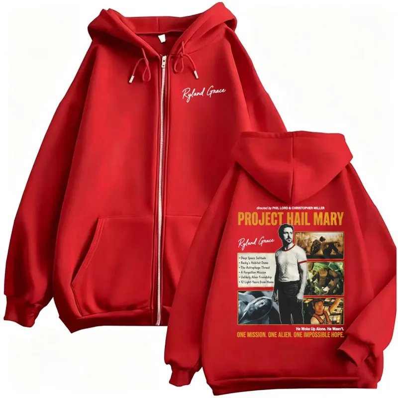 Project Hail Mary 2026 Movie Zip Up Hoodies Funny Ryland Grace Jacket Sweatshirts Coats Men Women Casual Fleece Zipper Pullovers — image 9