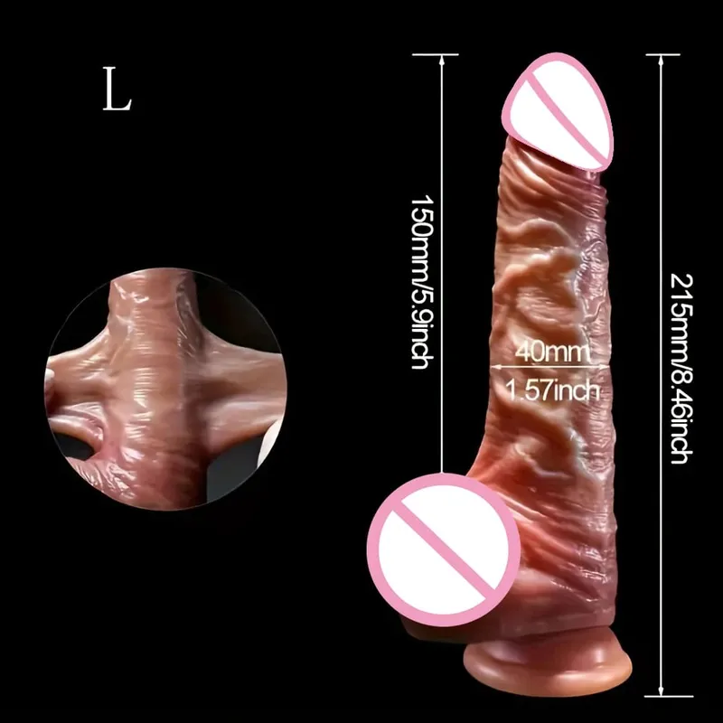 Realistic Dildo Sliding Foreskin Big Penis Suction Cup Dildos Female Masturbator Fake Dick Adult Anal Sex Toys for Women Men Gay — image 8