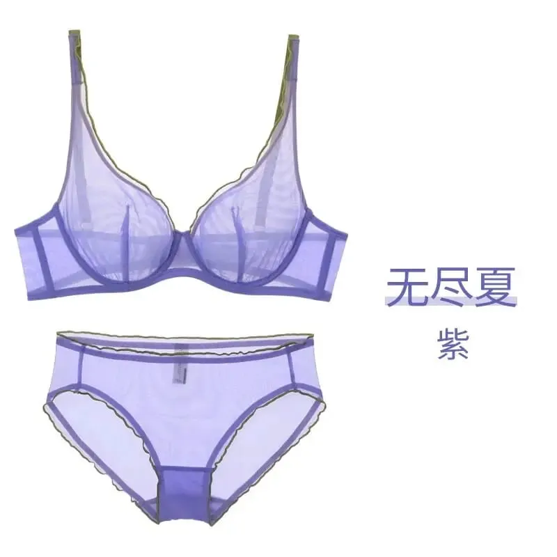 Ensemble de Lingerie Non rembourré pour femmes soutien-gorge Push Up bonnet complet soutien-gorge Push Up léger d'été pour femmes soutien-gorge de soutien Ultra mince meilleur vendeur — image 13