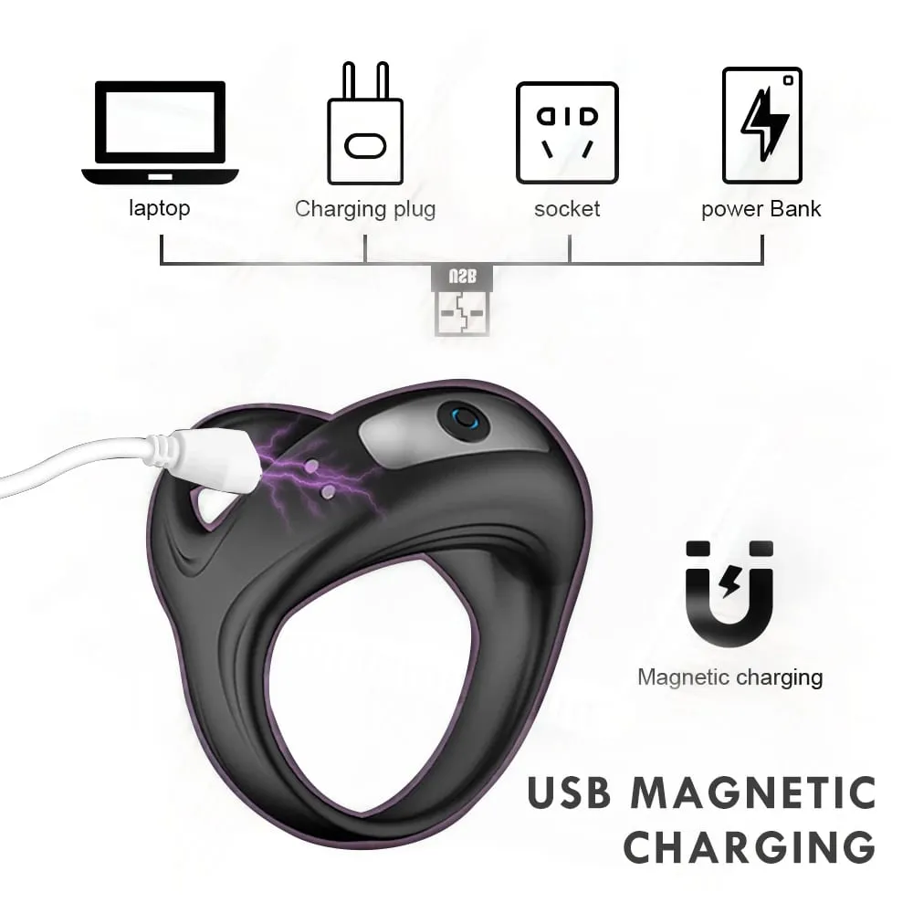 Powerful Vibrator Cock Ring for Men Delay Ejaculation Penis Ring Sex Toys Lock Penisring Cockring Adult Male Sex Supplies 18+ — image 3