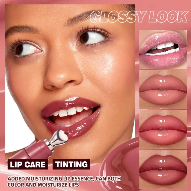 4 na Kulay Mirror Pearl Fine Shimmering Hydrating Pipe Lip Gloss Moisturizing Crystal Gloss Lip Glaze Layering Lip Makeup — image 2