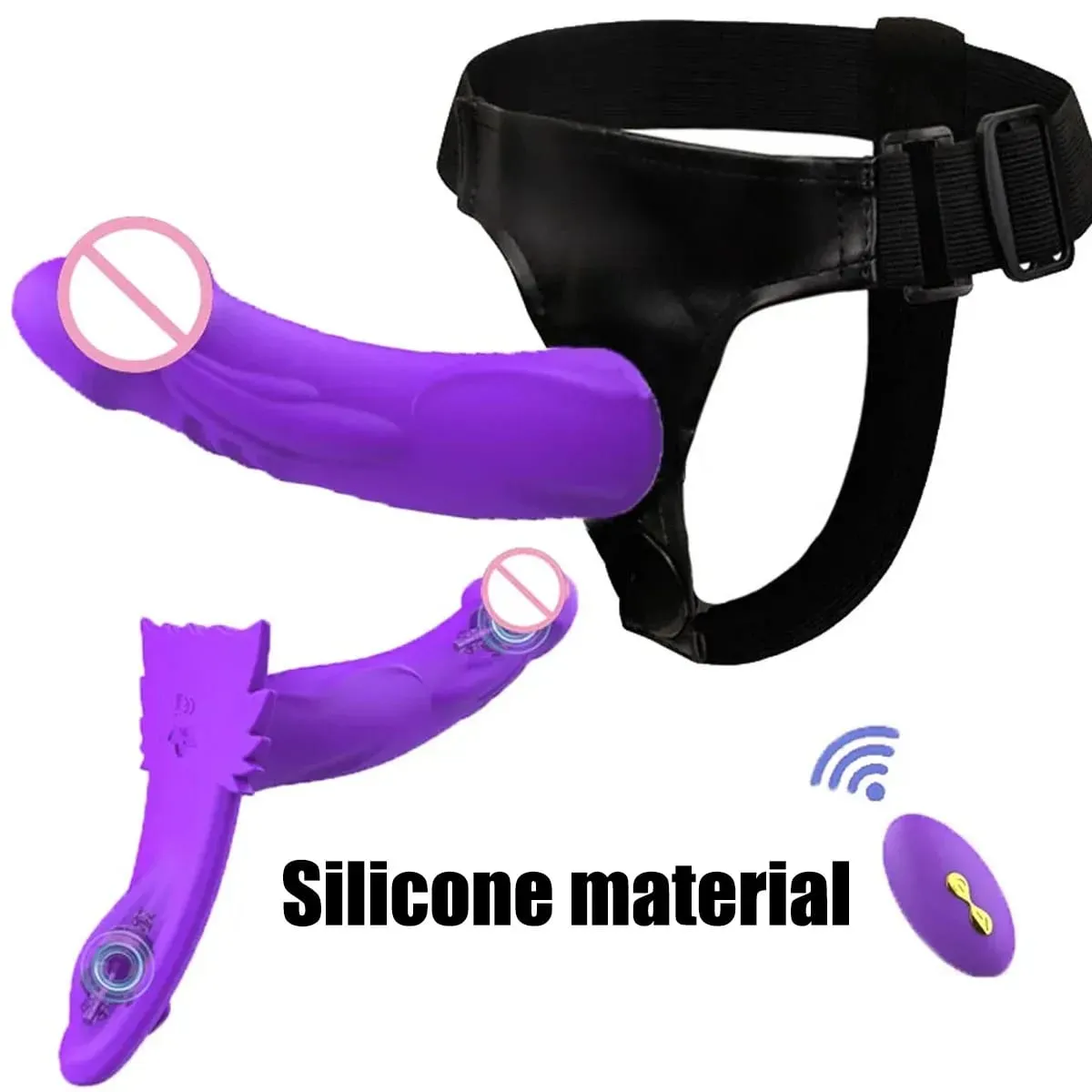 Remote Control Vibrating Silicone Strap On Dildo Harness Adjustable Wearable Pegging Panties for Couples Detachable Dual Stimu — image 2