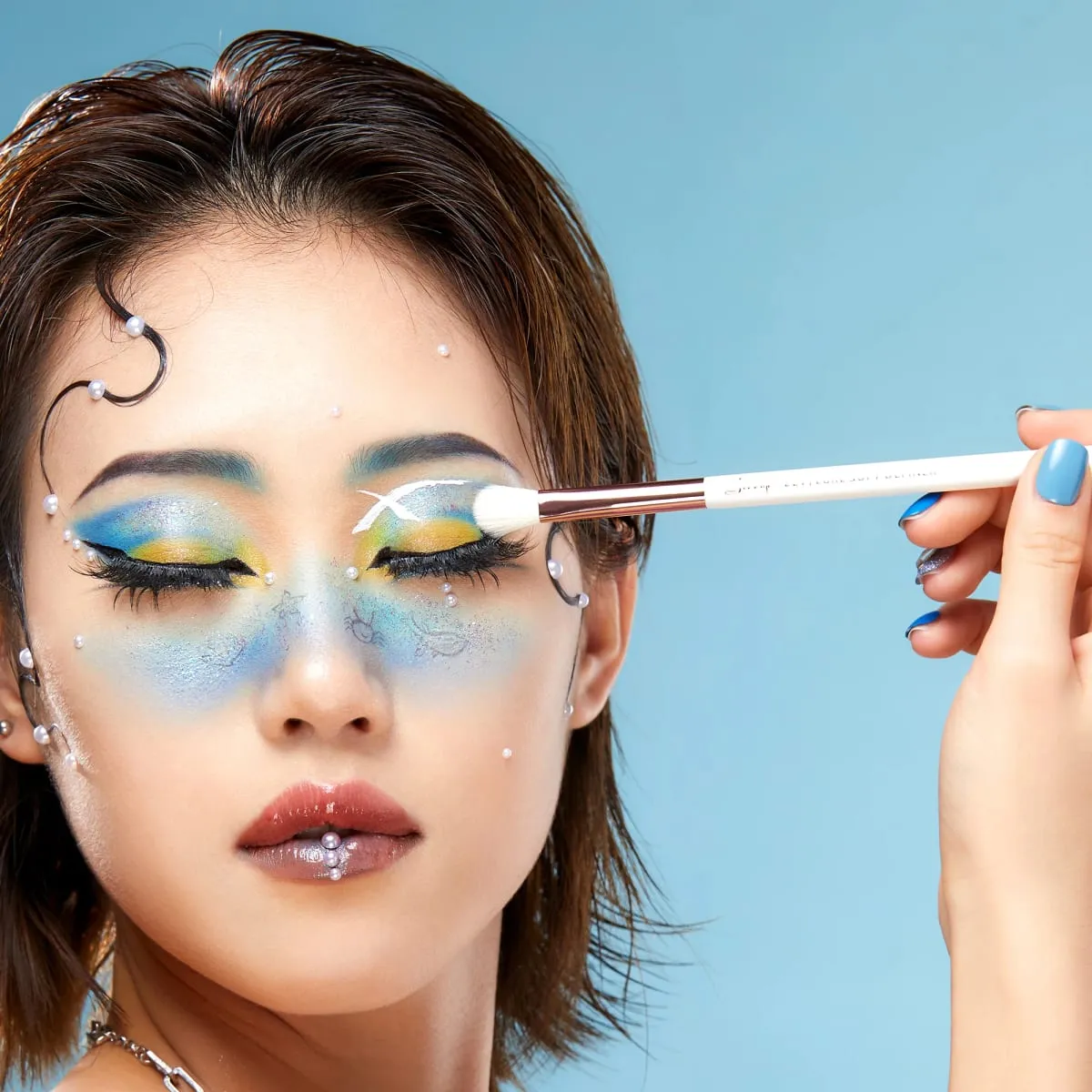Jessup Makeup Brushes Set 15pcs Eye Brushes set Natural-synthetic Eyeshadow Eyeliner Eyebrow Blending Pearl White T217 — image 5