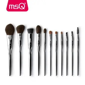 MSQ ใหม่ Professional 11 ชิ้นชุดแปรงแต่งหน้าอายแชโดว์คลาสสิก Lip Foundation แปรงแต่งหน้าแพะ/ม้าผม PVC Handle