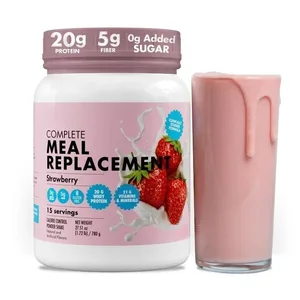 Milkshake Substituto de Refeição 20G Proteína 5G Fibra 21 Vitaminas Nutrientes Minerais Sabor Morango 780g