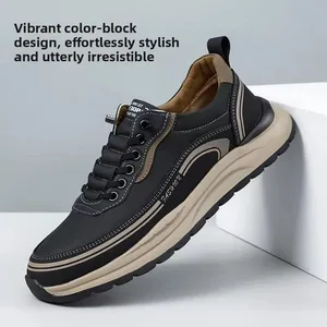 Sabates casuals de cuir per a home 2026 Mocassins còmodes, transpirables, lleugers, antilliscants, impermeables