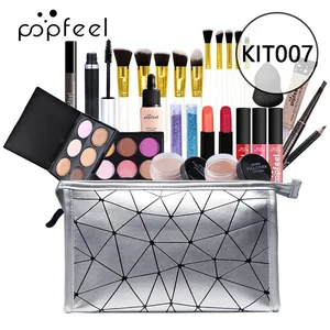Profesjonelt sminkesett for jente Øyenskyggekrem sminkeveske Concealer Blush Lip Gloss Leppestift Makeup Brush Dame Make-up Sett
