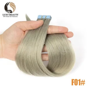 Colored Purple Mini Tape in Human Hair Extensions Invisible Seamless Tape in Hair 10pcs Pink Red Green Blue Mini Tape In Hair