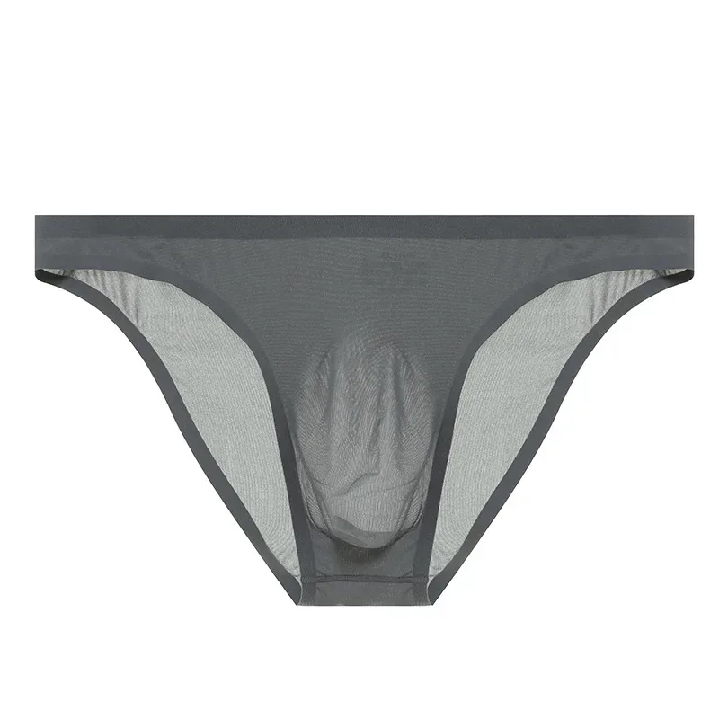 Is Silk Sømløs Ultra-Tynt Undertøy Gjennomsiktig Hurtigtørkende Sexy Pouch Briefs Herre Sømløse Pustende Truser Underbukser