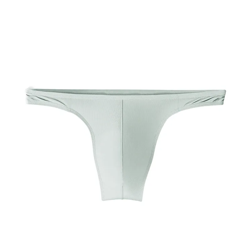 Perizoma in seta di ghiaccio Uomo Intimo sexy Morbido perizoma a costine Mutande traspiranti Mutandine senza cuciture Lingerie maschile Slip con custodia rigonfia