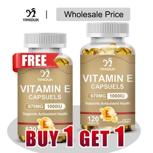 Buy 1 Get 1 Free! Ang Vitamin E 670mg Capsules ay Sumusuporta sa Balat at Kalusugan ng Puso Moisturizes mula sa Loob Binabawasan ang mga Peklat at Nagtataguyod ng Shine