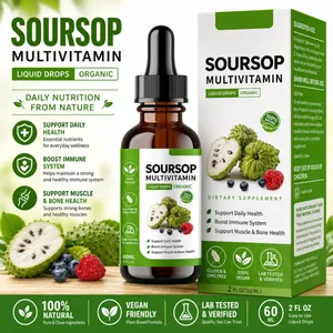 Soursop Liquid Drops สารสกัดจากสมุนไพรเสริมจากพืชด้วยผลไม้ Soursop และ Leaf Blend Daily Wellness Formula Vegan