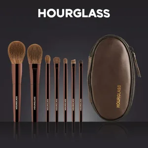 Sablier pinceau de maquillage-Portable 7 pièces MINI pinceaux à cheveux naturels ensemble-fond de teint en poudre fard à paupières outils de maquillage de voyage