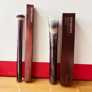 Ensemble de pinceaux de teint ambiant sablier 2 pièces Kit de pinceaux de maquillage correcteur de fond de teint doux pour une finition sans couture