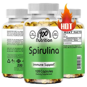 Organické superpotravinové řasy Spirulina Softgels – podporují zdraví kardiovaskulárního a imunitního systému Výkonný antioxidant
