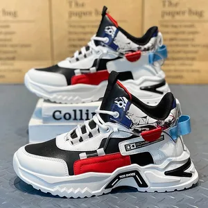 Livraison gratuite sport hommes chaussures hauteur augmentant automne hiver haut décontracté course baskets en plein air confortable respirant