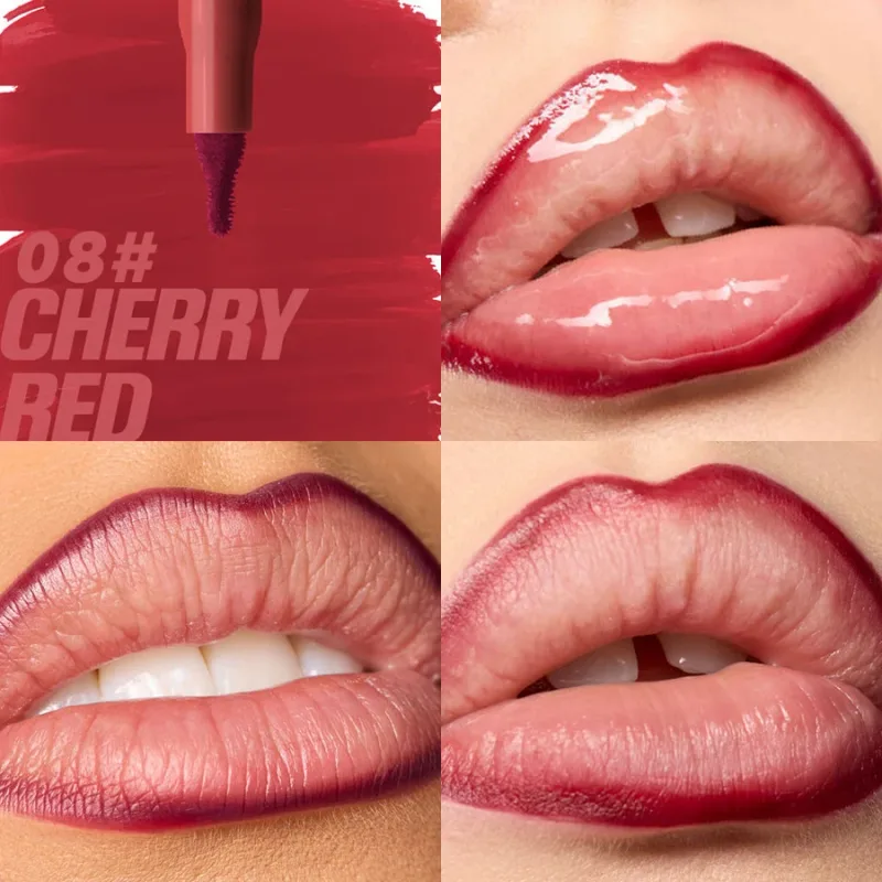 Velvet Brown Lip Liner Pencil Nude Matte Waterproof Non-stick Cup Cherry Red Lip Liner Lip Contour Pen Lipstick Makeup For Woman