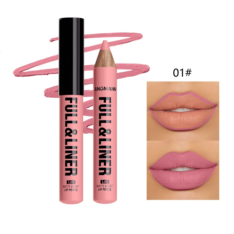Ματ Lip Liner Lipstick Ξύλινο στυλό μπορεί να κοπεί Το Lip Liner διαρκεί για μεγάλο χρονικό διάστημα Δεν κολλάει στο φλιτζάνι Δεν ξεθωριάζει