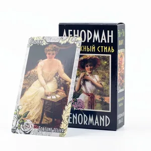 72Pcs ЛЕНОРМАН ВИНТАЖНЫЙ СТИЛЬ LENORMAND ORACLE Russian Visions Tarot Divination Fate Deck Board Game Card For Family Party