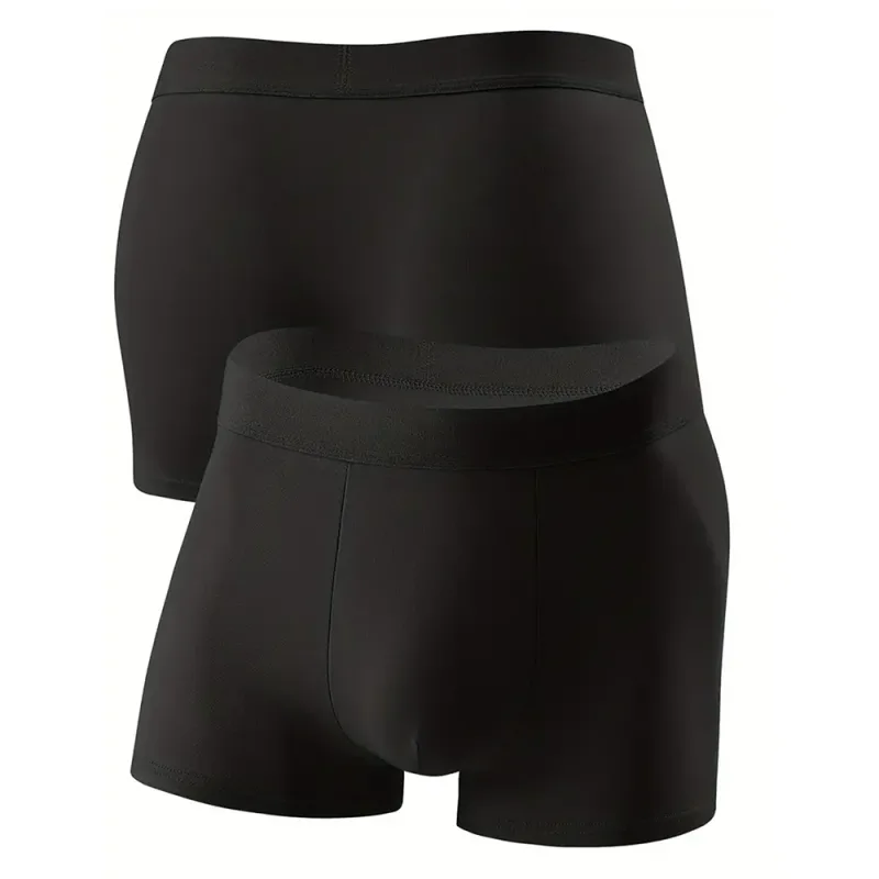5Pcs Pure Black Sexy Men's Breathable Boxer Shorts, Sports And Casual Underwear, Men's Comfortable Rnderwear