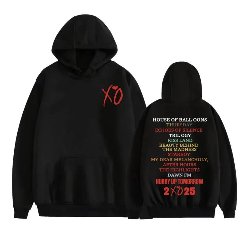 Sweat-shirt à capuche imprimé The Weeknd After Hours Album 2025, vêtements pour hommes, mode Hip Hop Street, polaire confortable, surdimensionné
