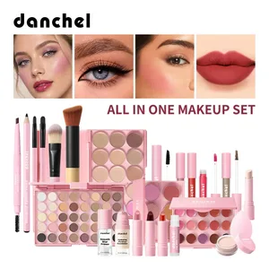 Kit Rias Semua Dalam Satu Hadiah Kit Rias Penuh untuk Wanita Remaja Perempuan Eyeshadow Blush Foundation Kuas Primer Lipstik Lipgloss Kosmetik