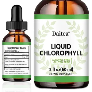 Sıvı Klorofil Damlaları - Antioksidanlar Karaciğer Detoksu Bağışıklık Desteği Saç ve Cilt Sağlığı için Kolajen - Vegan GDO'suz