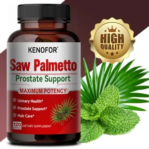 อาหารเสริมต่อมลูกหมากด้วย Saw Palmetto รองรับสุขภาพทางเดินปัสสาวะ อาหารเสริมสมุนไพร 120 แคปซูลมังสวิรัติ