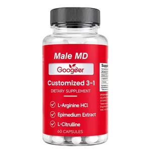 Googeer Male MD 3-in-1 Capsules with L-Arginine HCl and L-Citrulline and Epimedium Extract for Circulation Support 60 Capsules