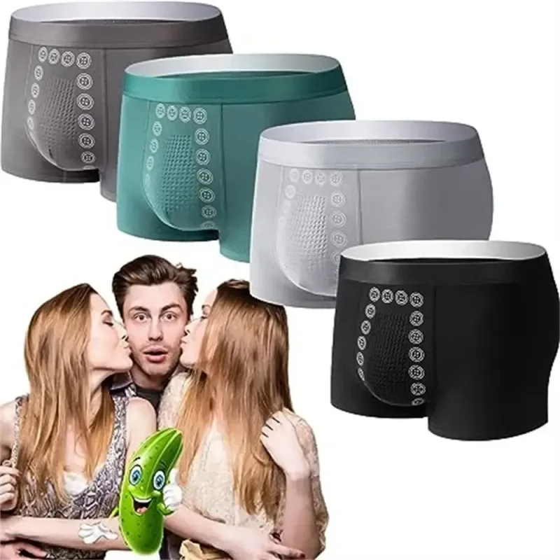 4 pezzi boxer da uomo intimo in seta di ghiaccio mutande fresche mutandine sottili sexy traspiranti lingerie sexy convessa a U