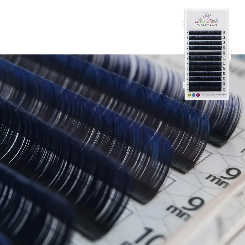 12Rows Ombre Gradient Red Green Blue Purple Color Eyelash Extension Individual Faux Mink False Eye Lashes Makeup