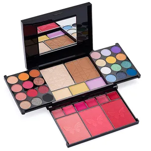 Kit Rias untuk Wanita Kit Lengkap Hadiah Rias Set Semua Dalam Satu Kit Rias dengan 38 Warna Kuas Eyeshadow Cermin Lip Gloss