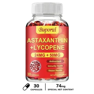 Astaxanthin + Lycopene Kapslar - Stödjer ögonleden och hudens hälsa Förbättrar immuniteten påskyndar ämnesomsättningen Icke-GMO