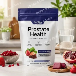 Docteat Prostate Health Soft Chews 60 เม็ดปราศจากน้ำตาล รสทับทิม-เบอร์รี่ สนับสนุนทุกวันด้วยสารสกัดจากเห็ดหลินจือ สังกะสี วิตามินซี