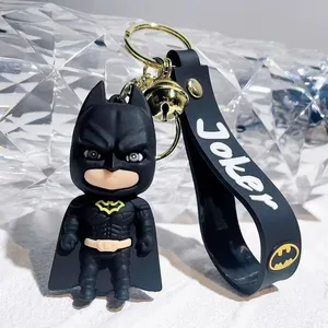 Portachiavi simpatico cartone animato in gomma morbida PVC Animel Batman Joker ornamenti ciondolo bambola regalo