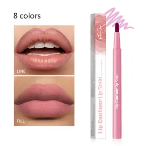 Women Makeup Pink Lip Liners Pencil Waterproof Lip Contour Lip Stain Lipstick Pen High Pigment Matte Brown Soft Nude Lipliner