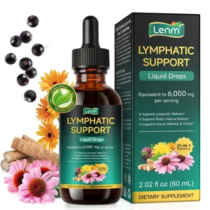 Lenm 60ml ระบบน้ำเหลืองทำความสะอาดระบบภูมิคุ้มกัน Liquid อาหารเสริมอินทรีย์ธรรมชาติน้ำเหลืองสมุนไพรหยดสำหรับ BalanceSupport