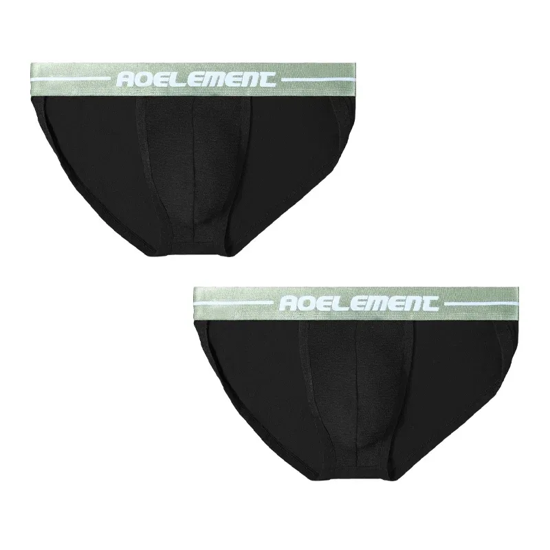 2 piezas de ropa interior triangular deportiva transpirable de corte alto sexy con bolsillo en forma de U para soportar los calzoncillos de los hombres